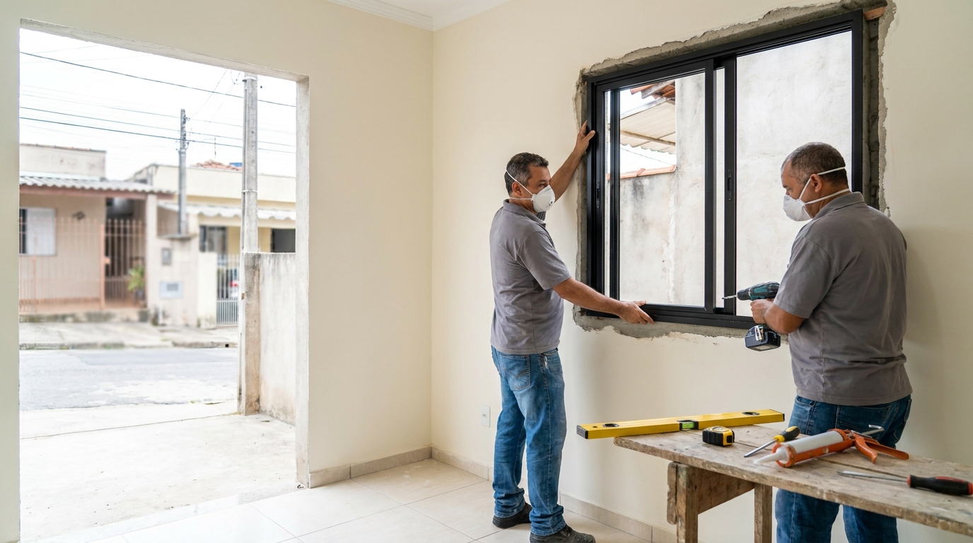 Esquadria de alumínio preta em Brasília-DF